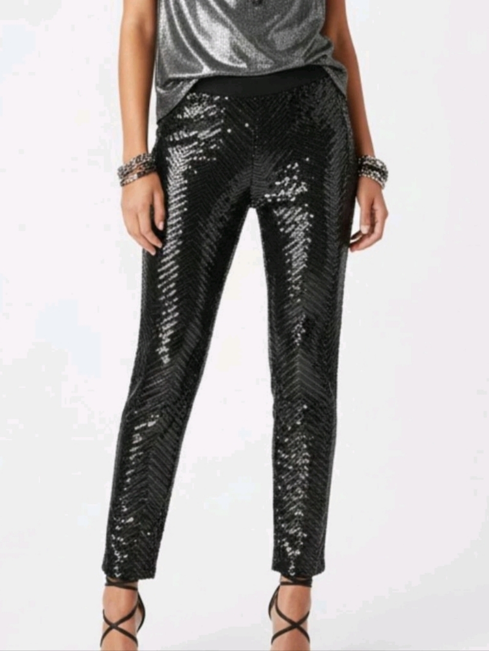 BeBop Black Sequin Skinny Pants